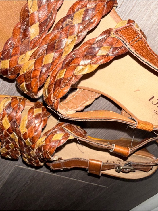 Sesto Meucci Shoes - Sesto Meucci Braided Tan and Brown Leather Sandals